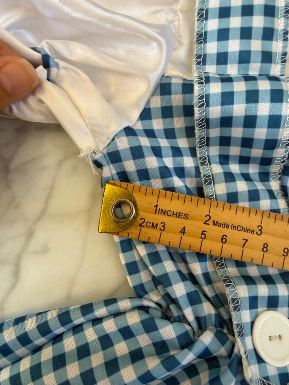 Blue Gingham Pinafore Dorothy Costume Dress Sz 12-24 Mo Wizard of Oz